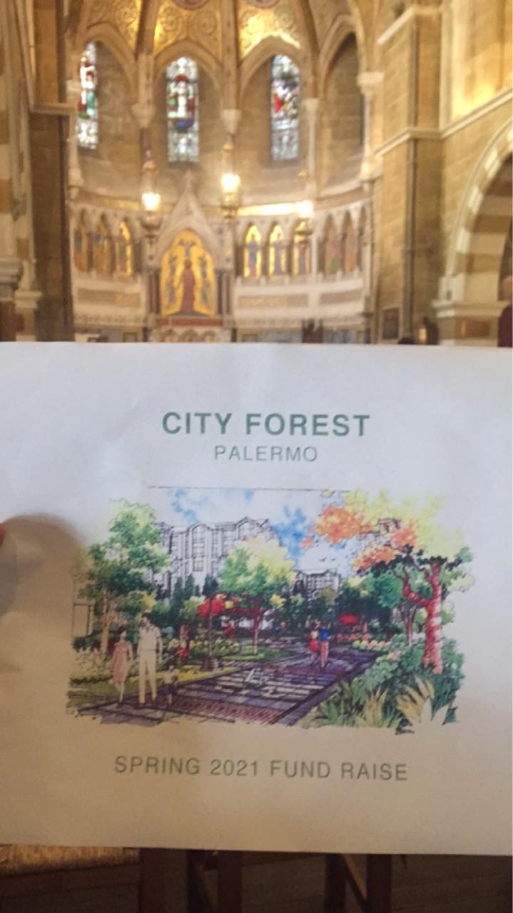 An eco poster inside Holy Cross.