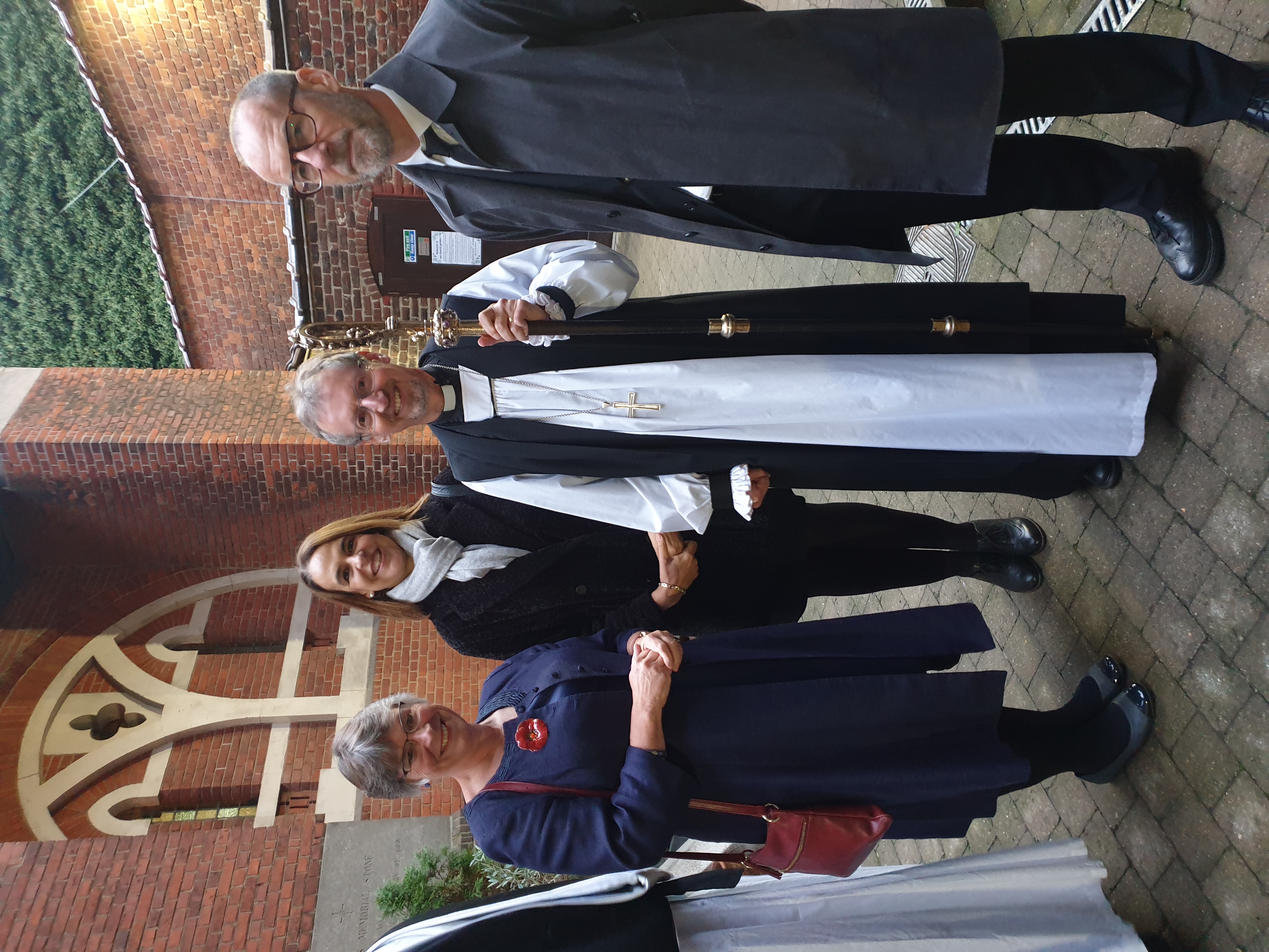 Bishop robert and others at a memorial service for the Queen.