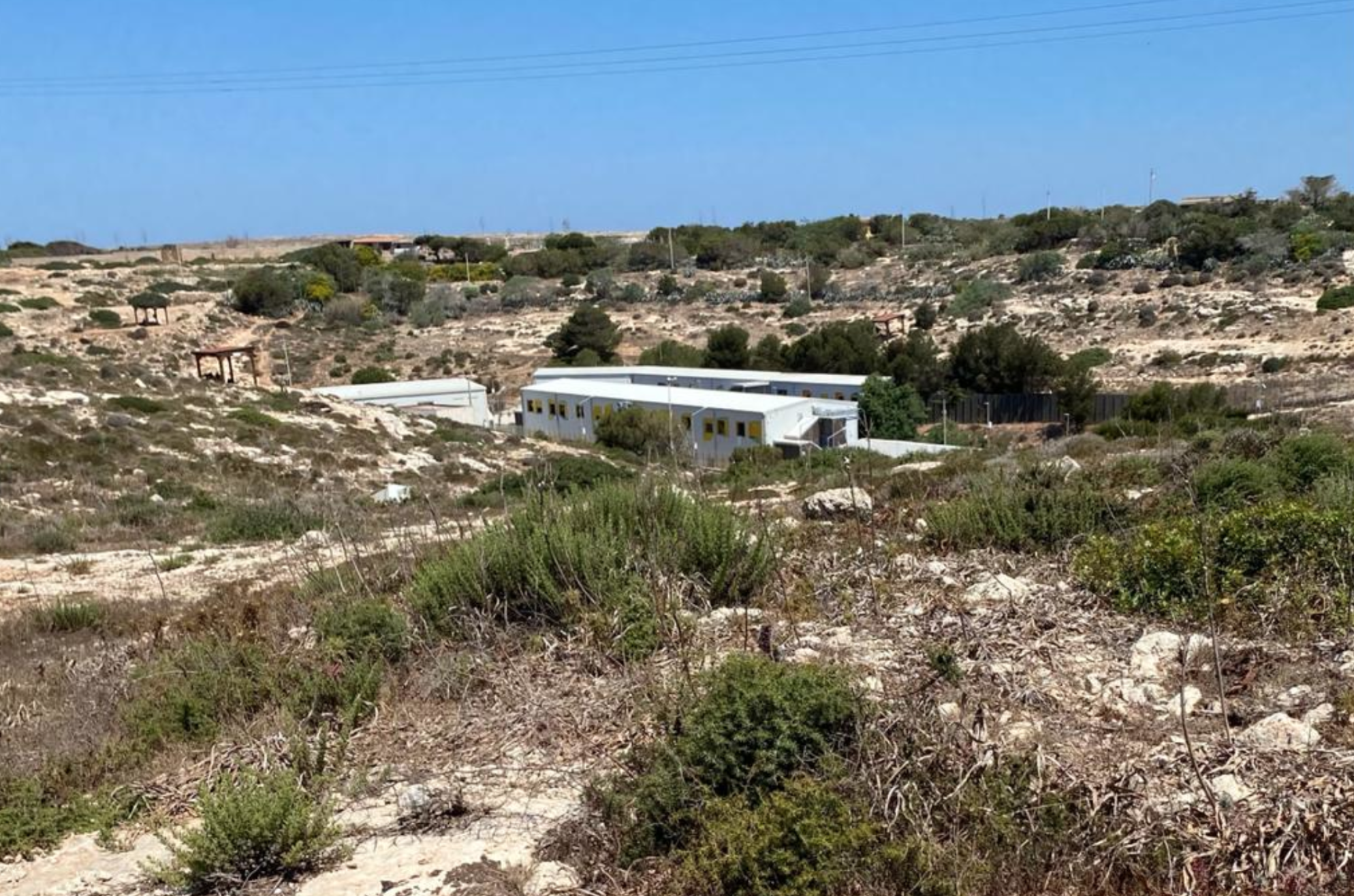 A picture of the migrant processing center in Palermo.