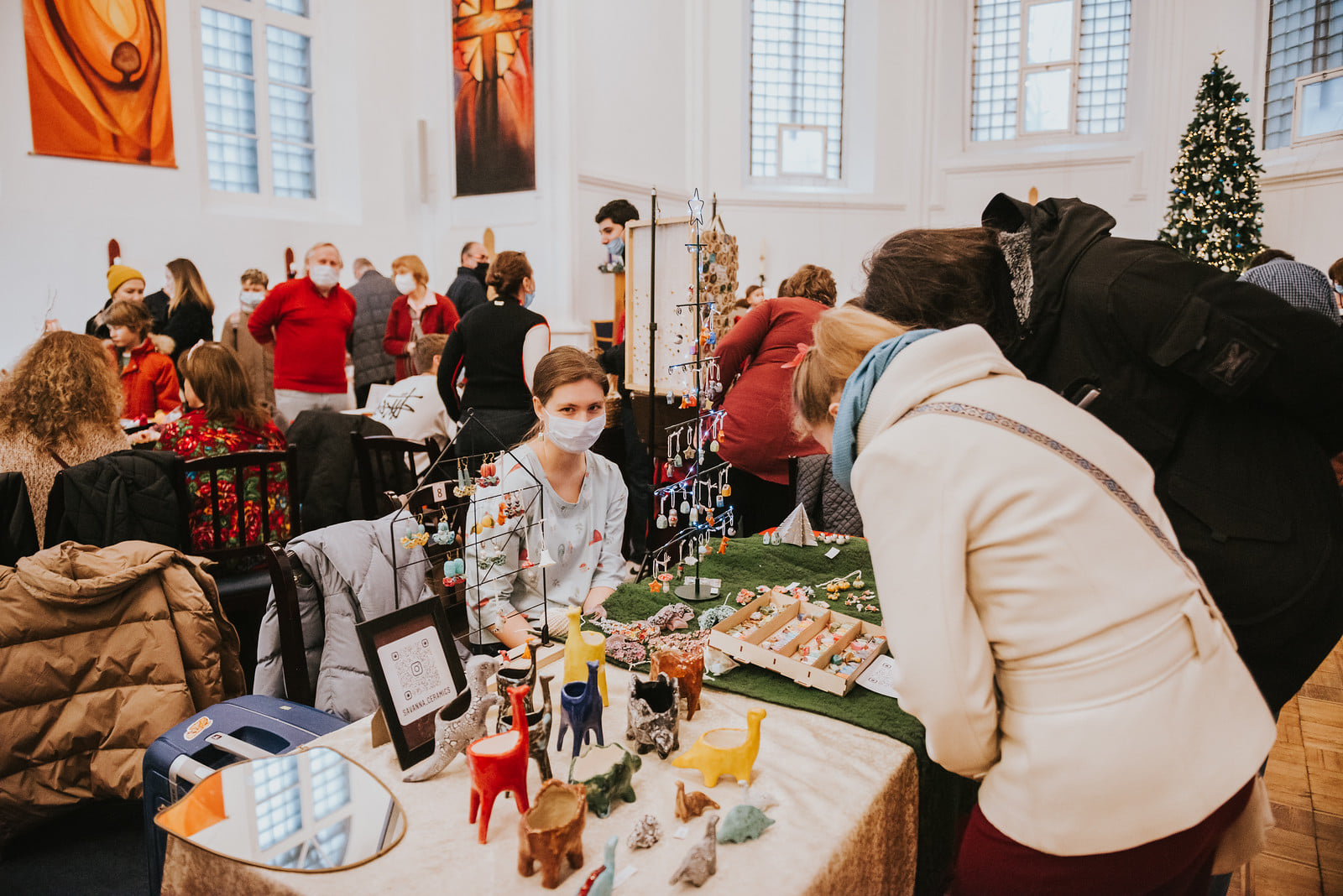 A Christmas fair in Moscow.