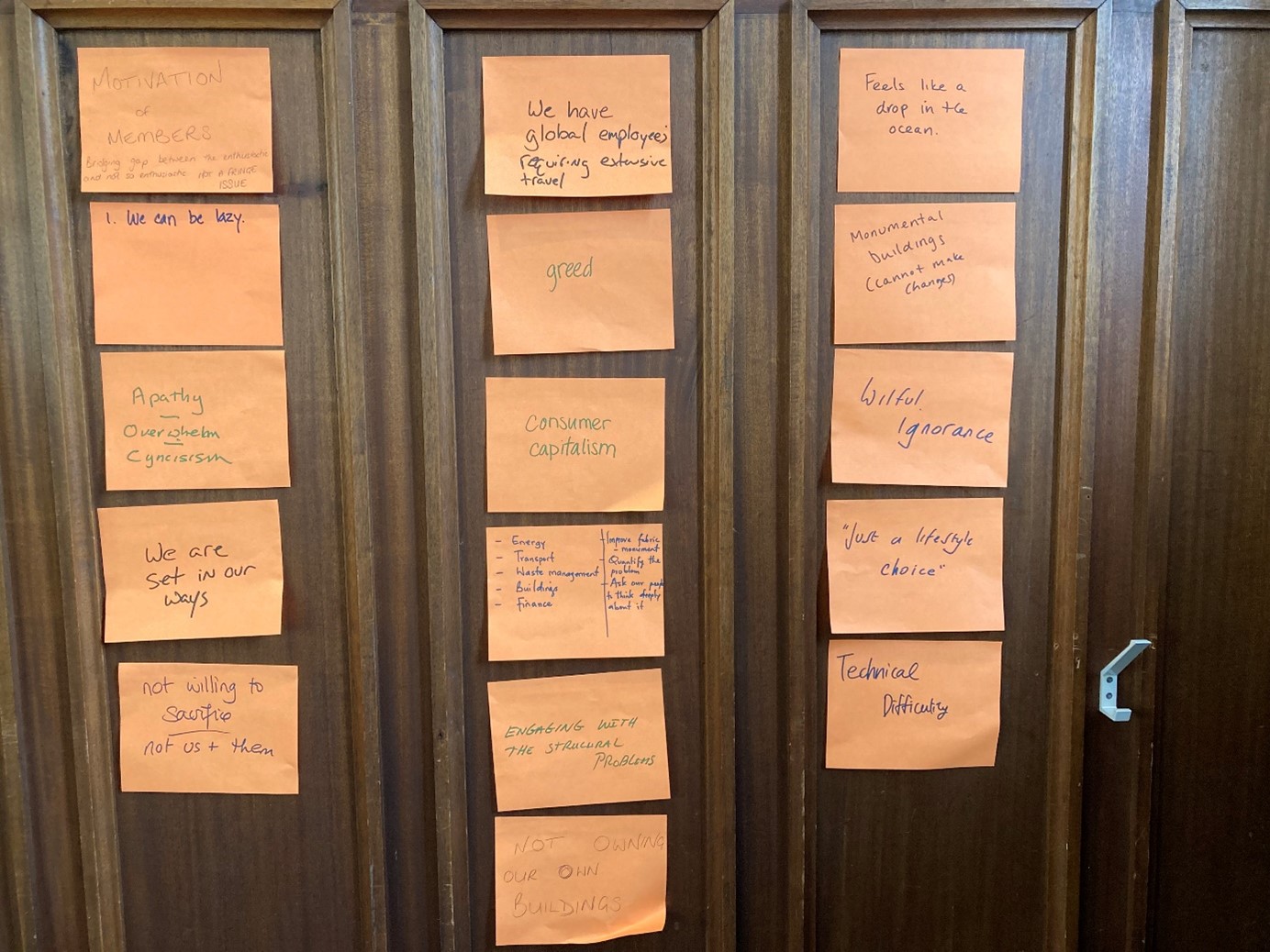 Orange post-it notes.