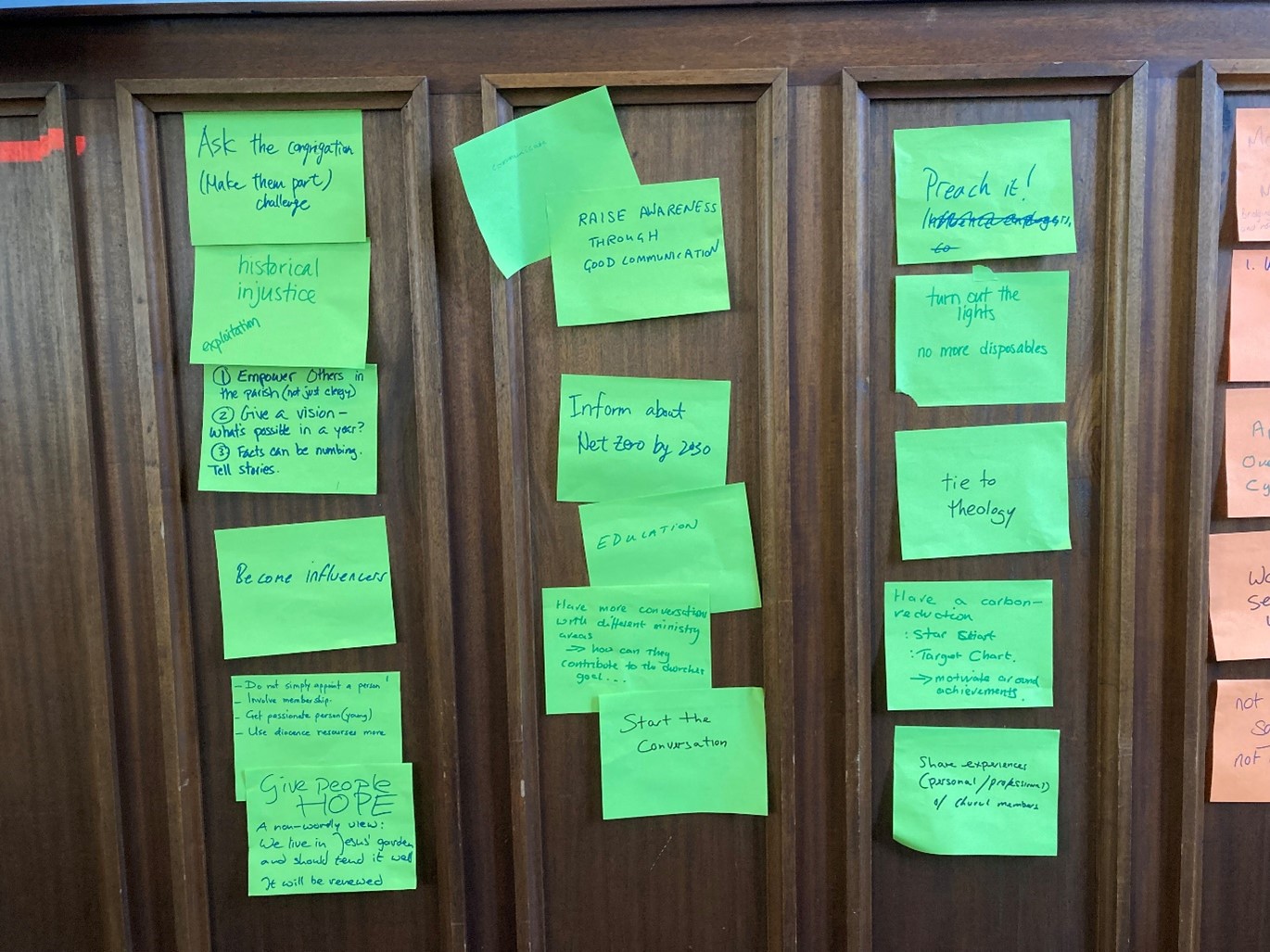 Green post-it notes.