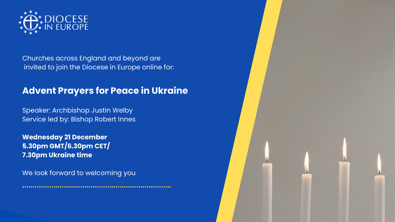 An invitation to Advent Prayer Service for Ukraine.