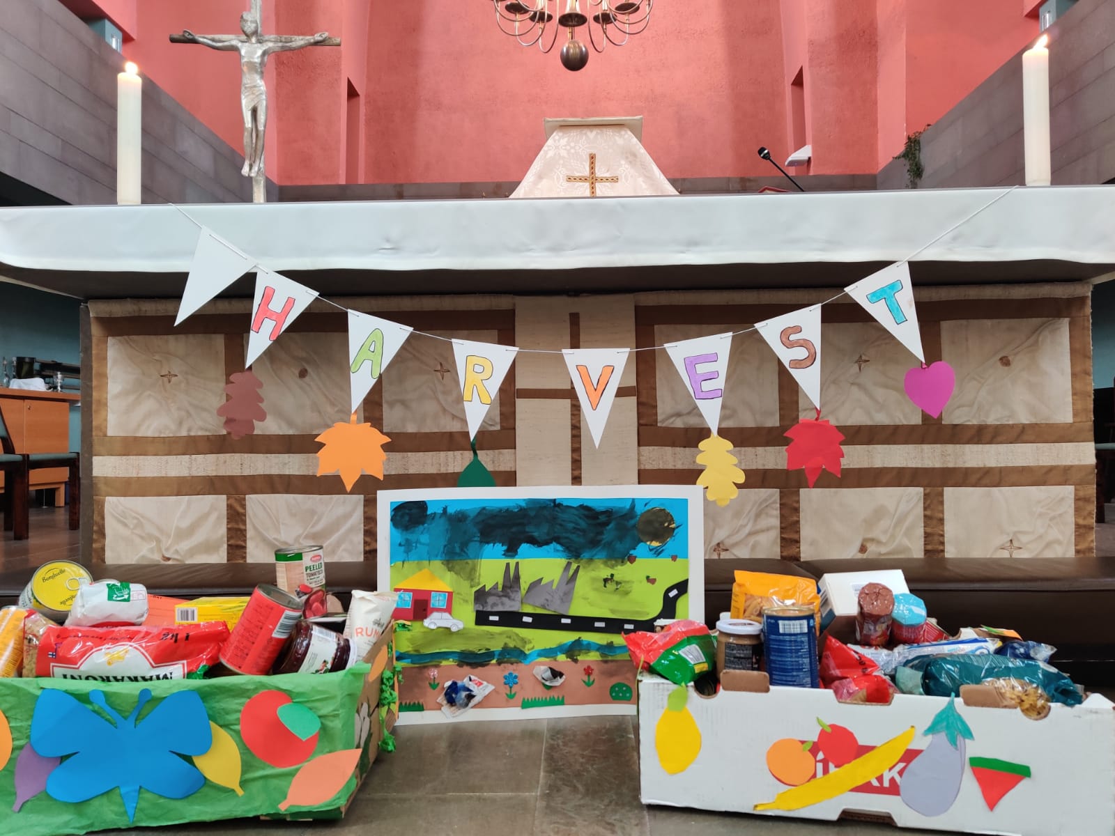 A harvest festival display.