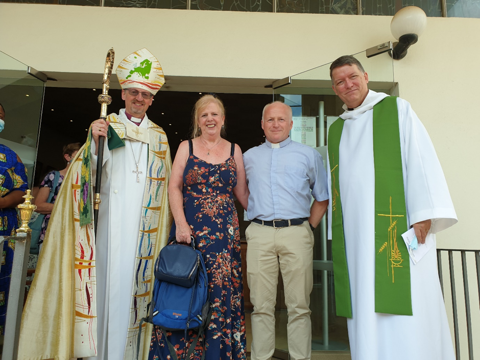 Bishop Robert, Reverend Bill Boyce, and his wife Eleanor.
