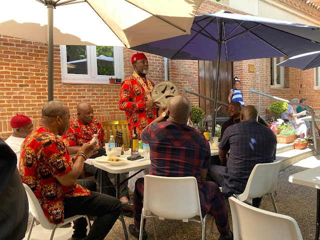 A joyful meal after Father Solomons Ordination.