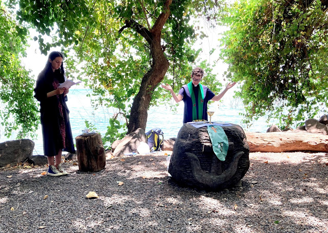 On the shore of the Sea of Galilee