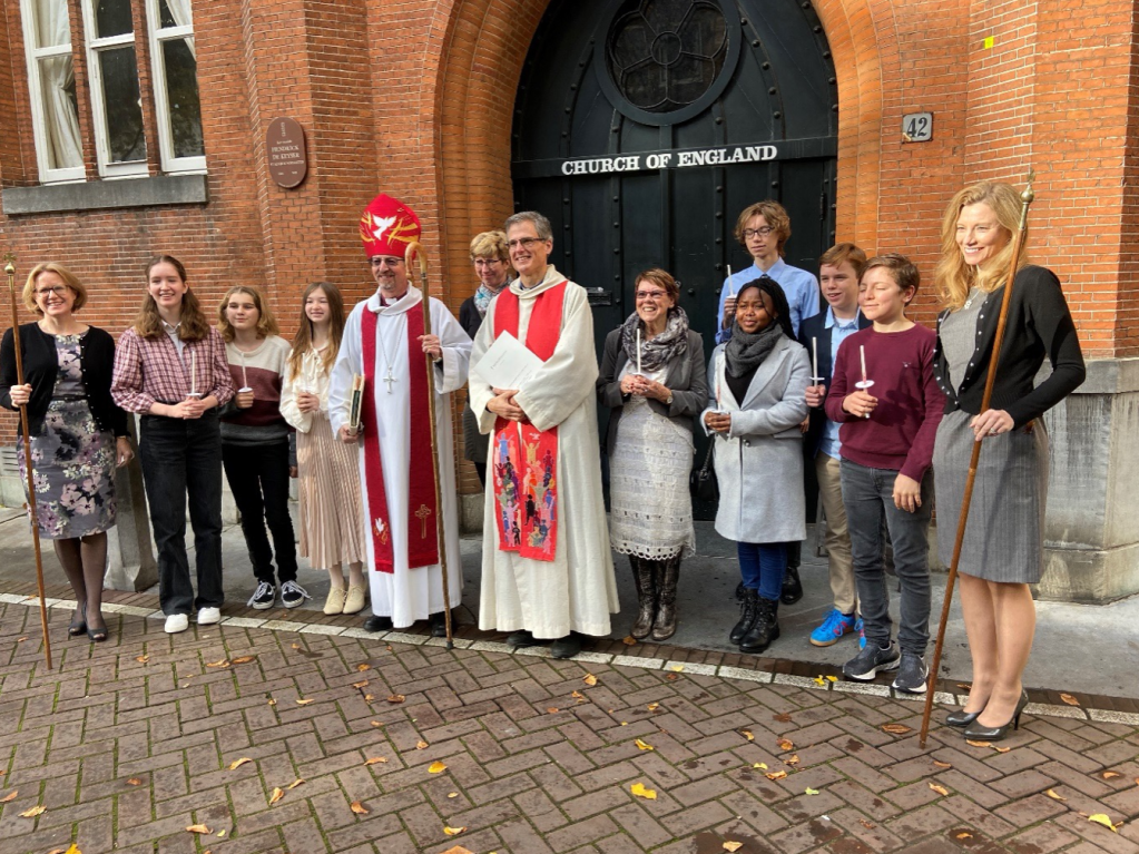 Bishop Robert and confirmation candidates.