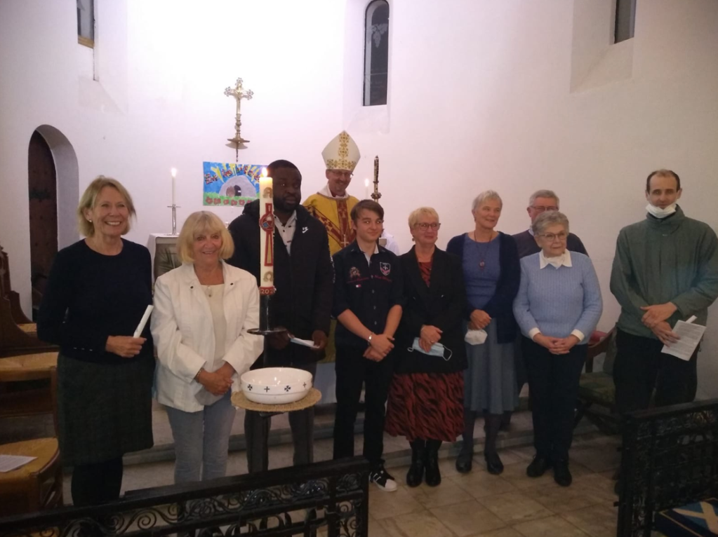 Bishop Robert with confirmation candidates at St John's, St Raphael.