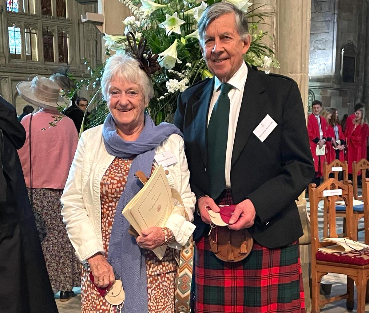 Recipients of Maundy Money pose with their purses