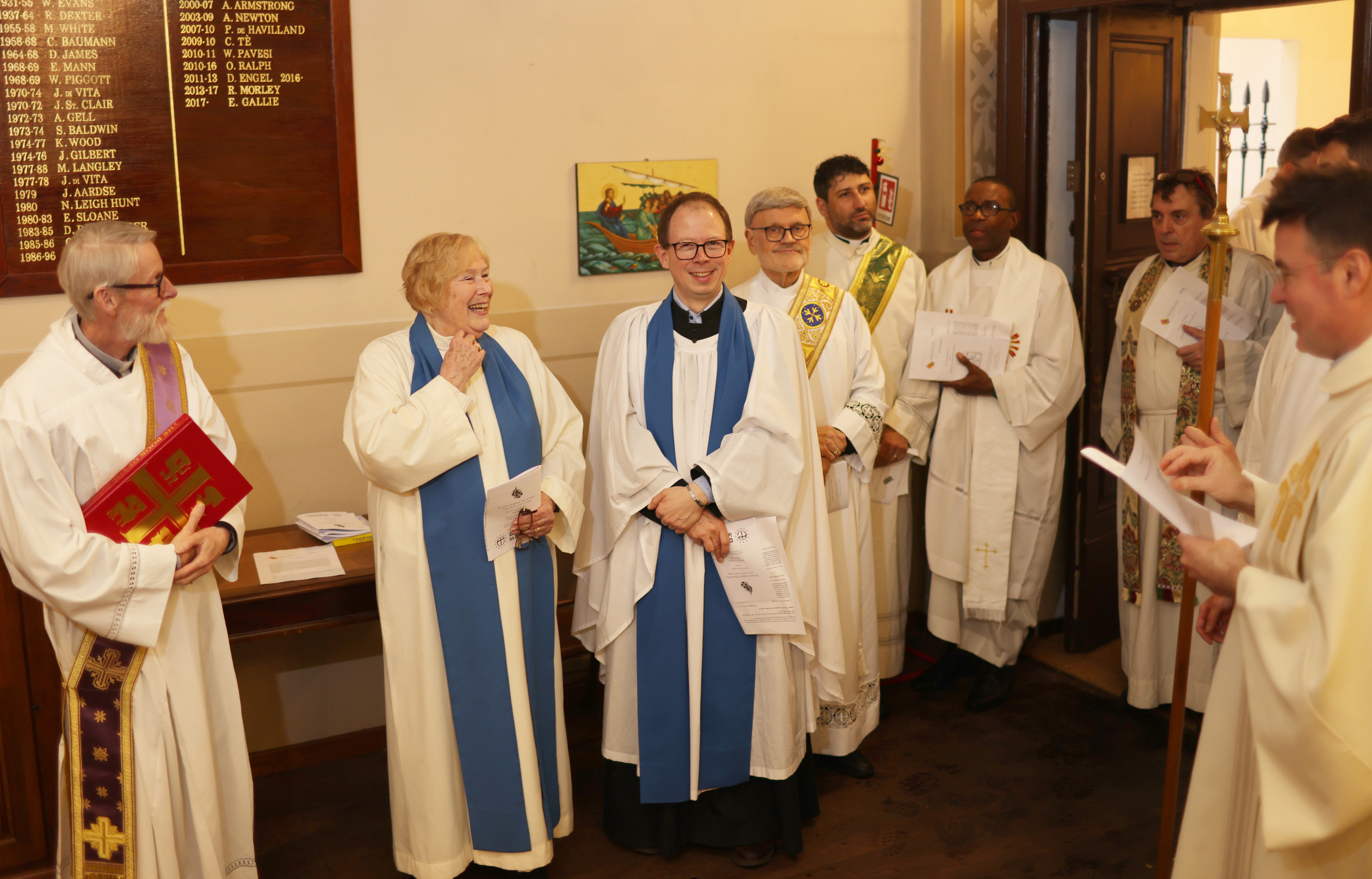 Clergy waiting before a service