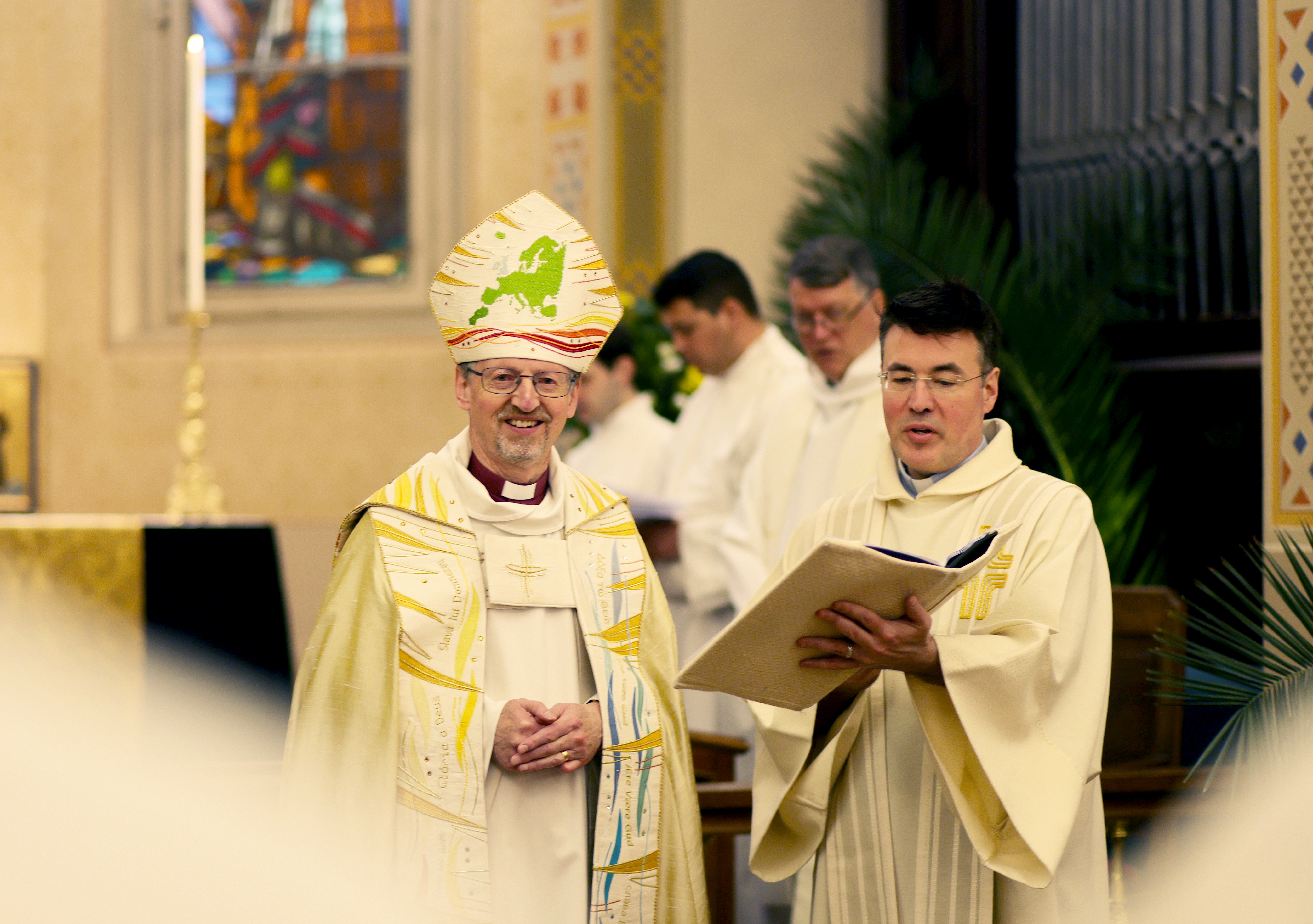 Bishop Robert smiling to camera