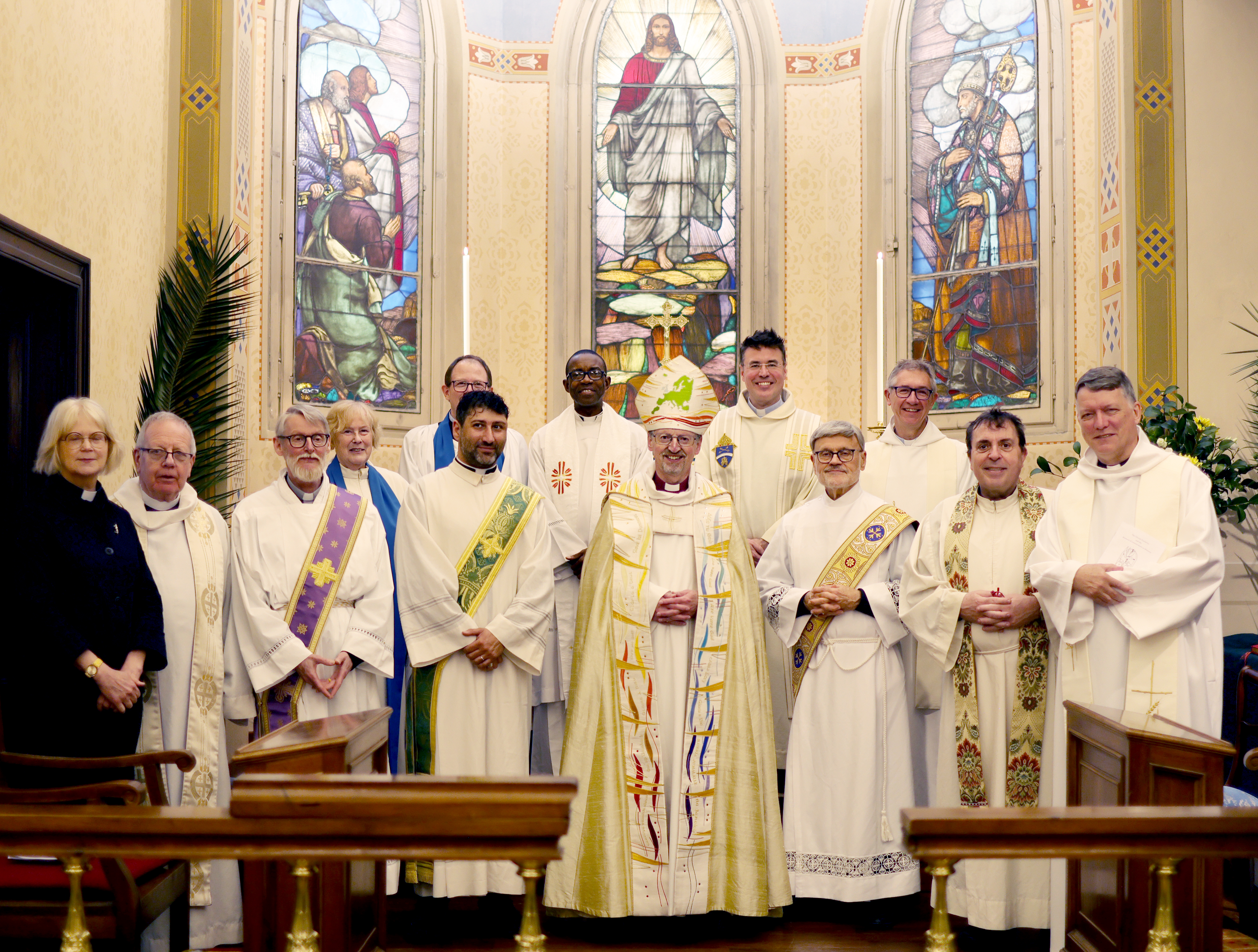 Bishop Robert and Clergy at the front of the church