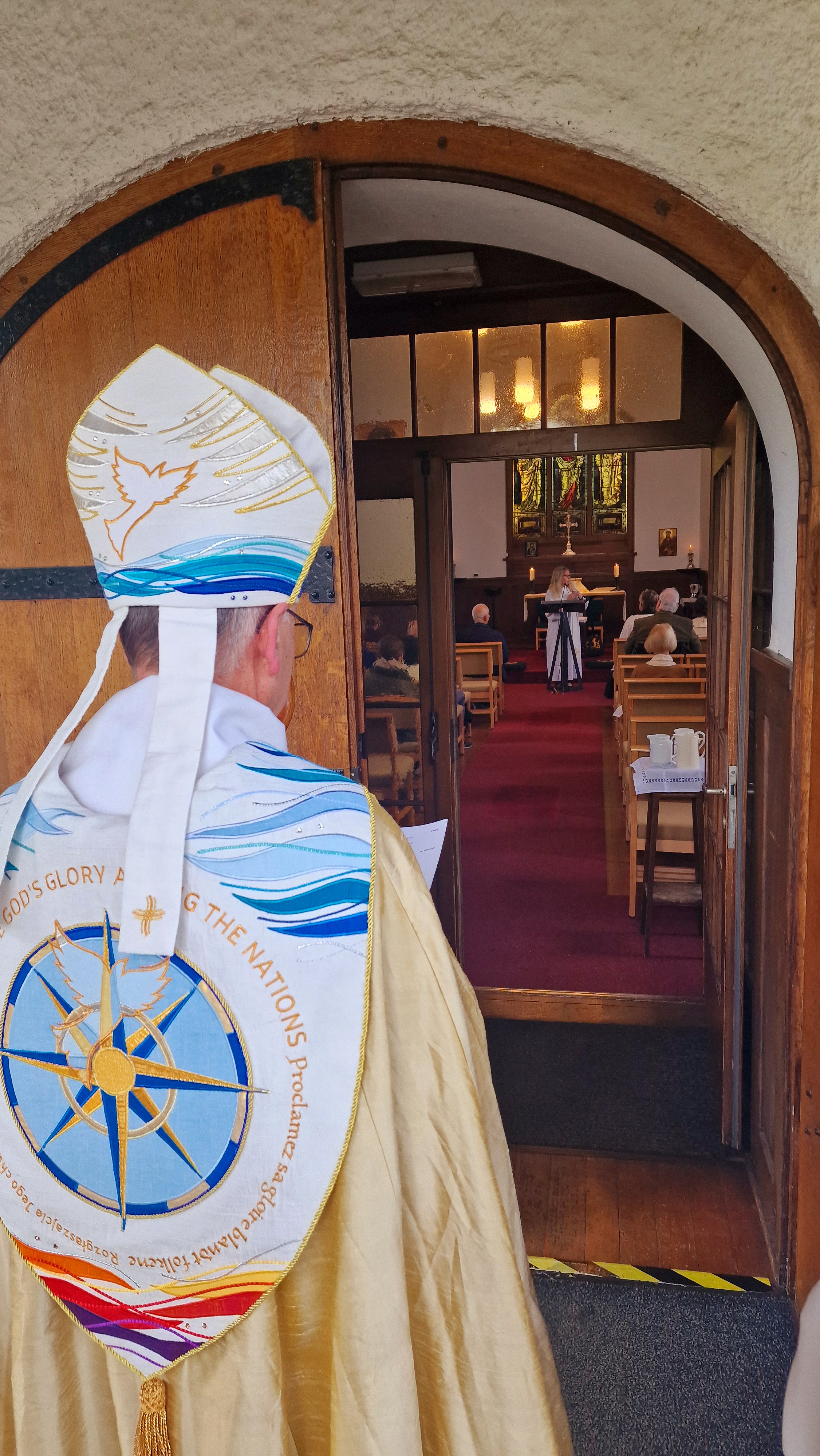 Bishop Andrew going into Bern