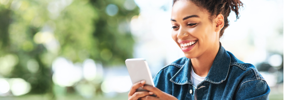 lady looking at phone