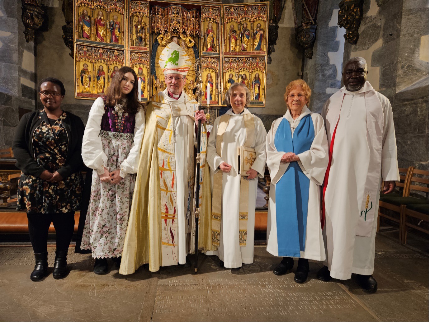 row of clergy and laity
