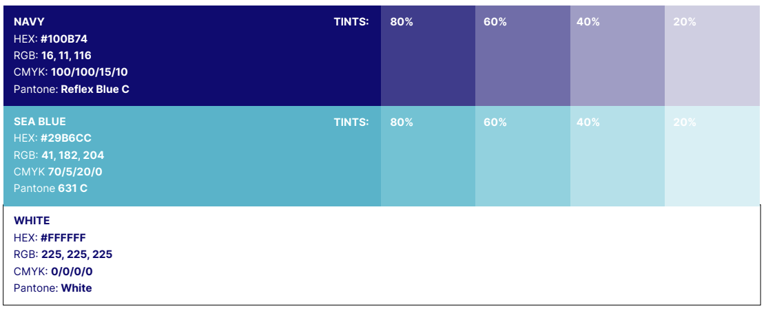 Diocese in Europe Primary colour palette