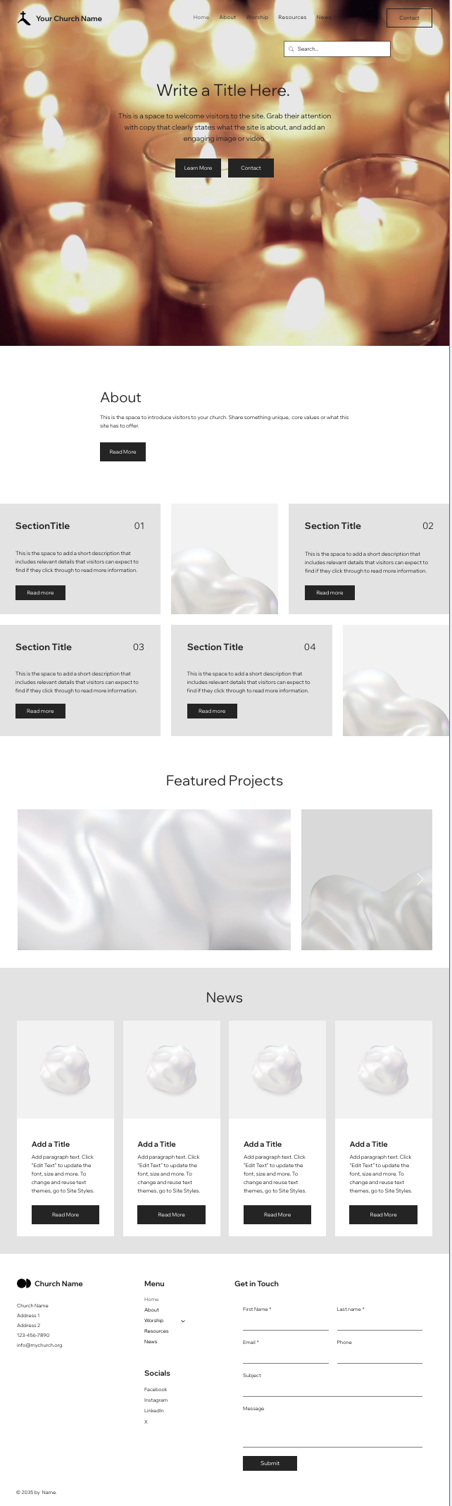 An example homepage layout 