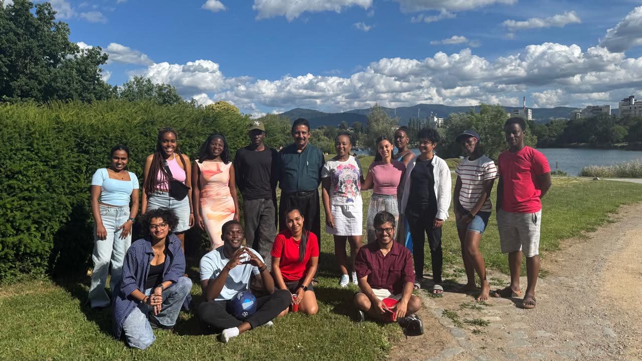 young adults look to camera