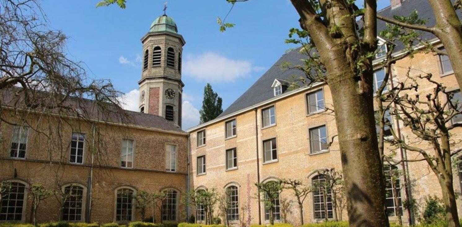 The exterior of Drongen Abbey.