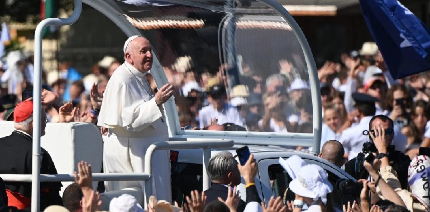 Pope Francis on a visit to Budapest.