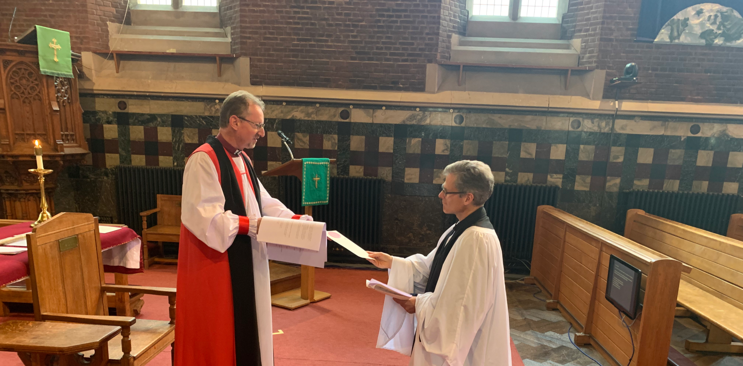 Archdeacon Sam being liscensed.