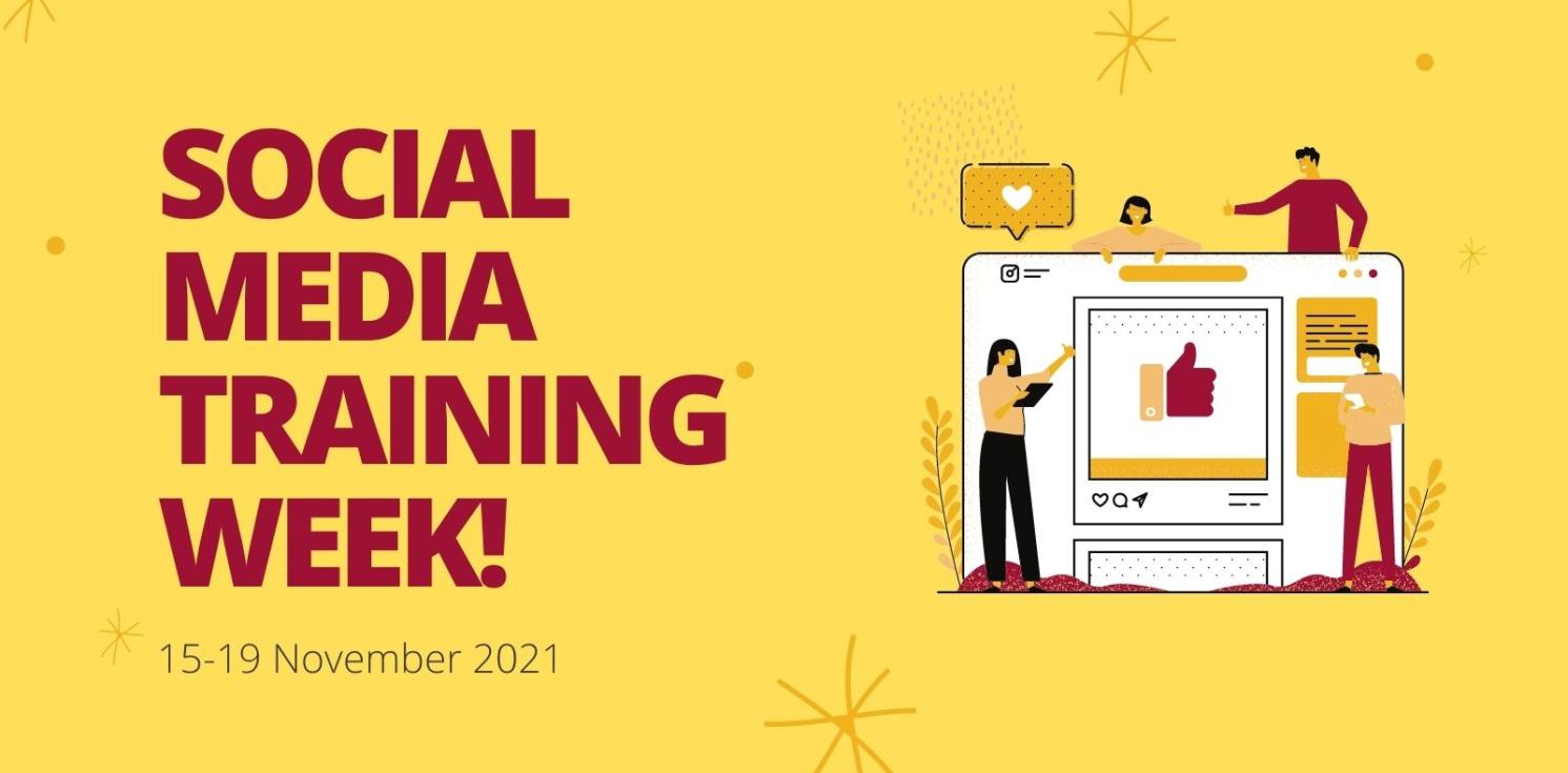 A poster for social media training week.