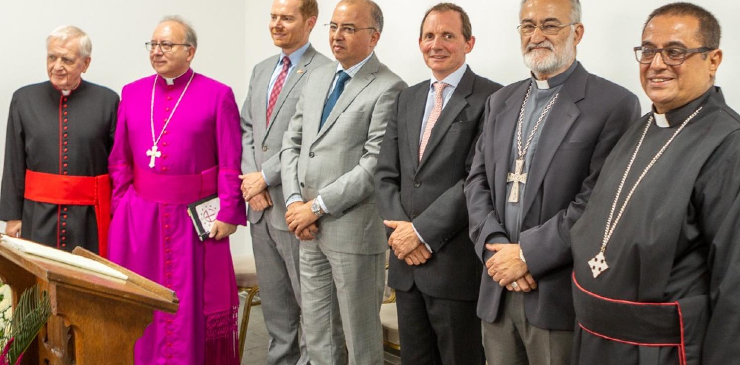 HM Ambassador, H.E. Mr Thom Reilly, Bishop David, and the Chaplain of St. John’s, The Revd Canon Dr. Medhat Sabry and the church wardens.