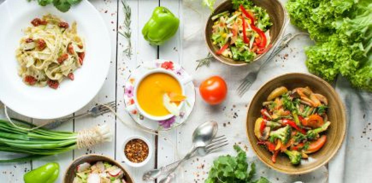 Colourful healthy looking foods.