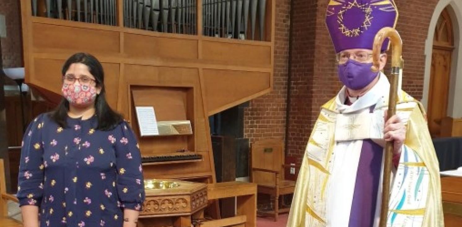 Bishop Robert at The Confirmation of Rebecca Mathen.