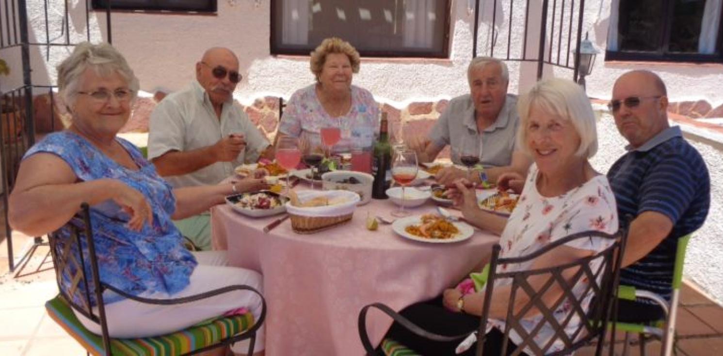 Members of the Costa Blanca Anglican chaplaincy enjoying a meal.