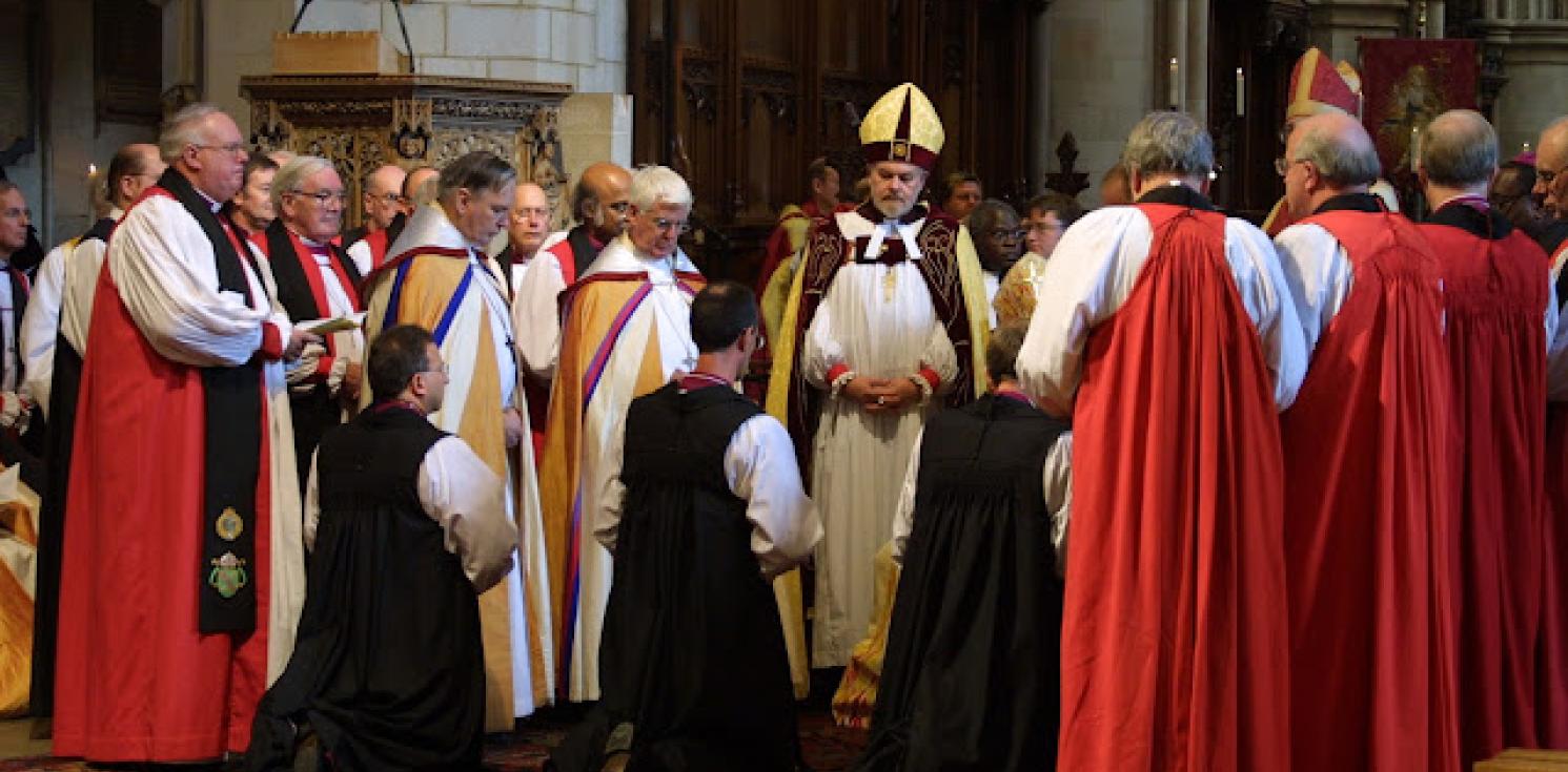 Bishop David being concecrated.