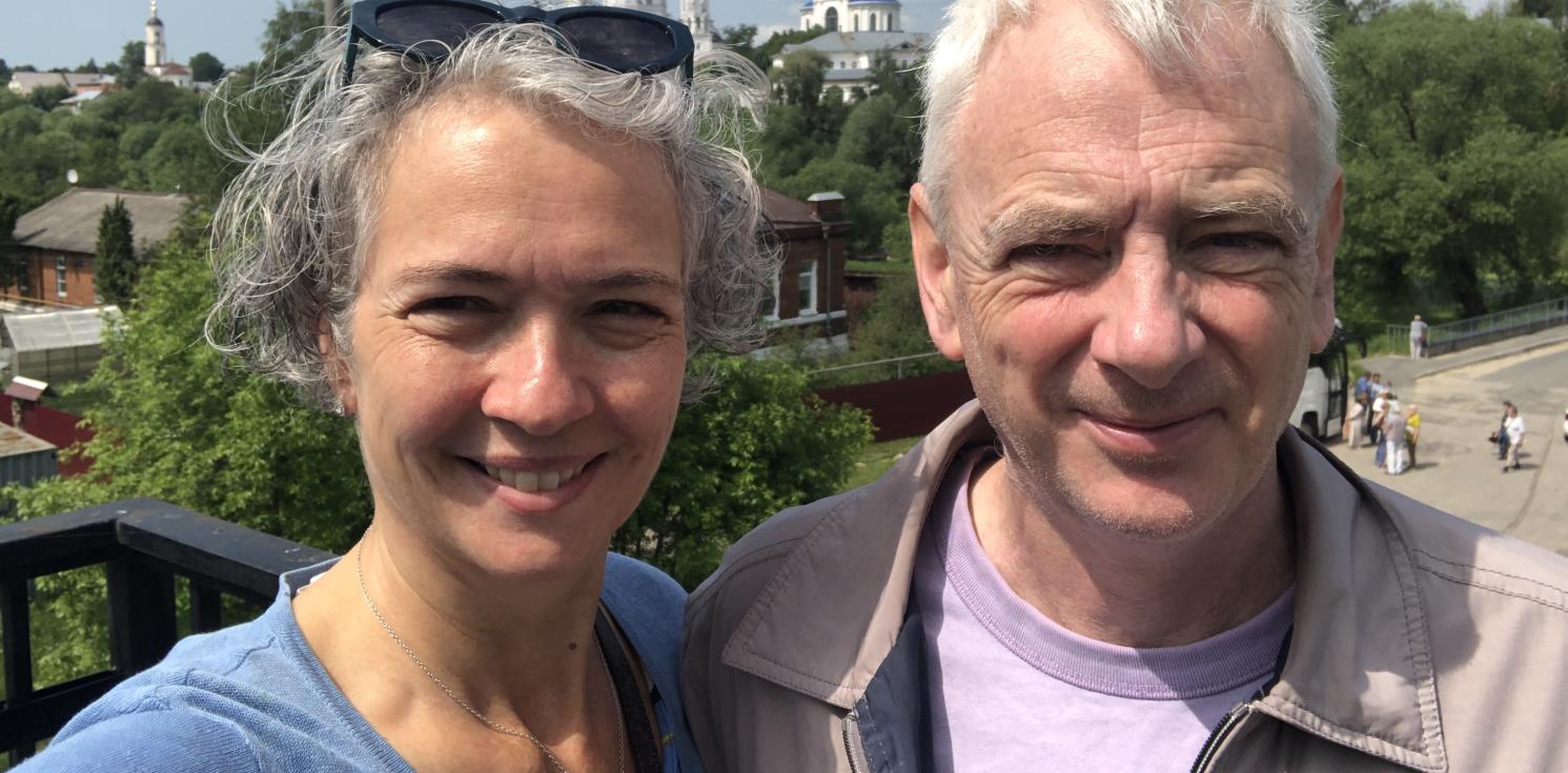 Canon Revd Malcolm Rogers  and wife selfie