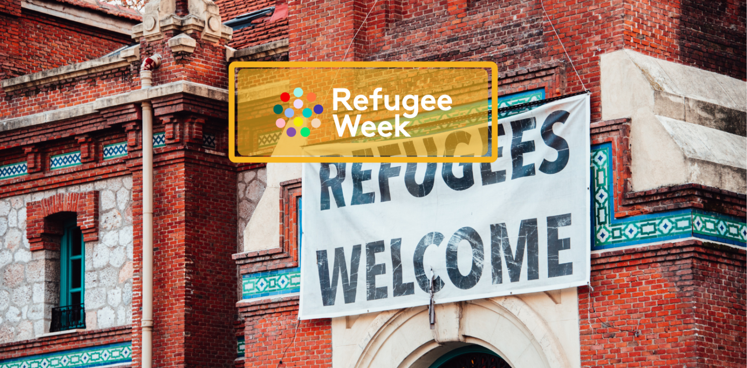 Refugee logo and sign