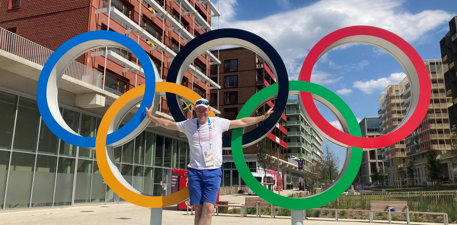 Revd Ben Harding in the Olympic village