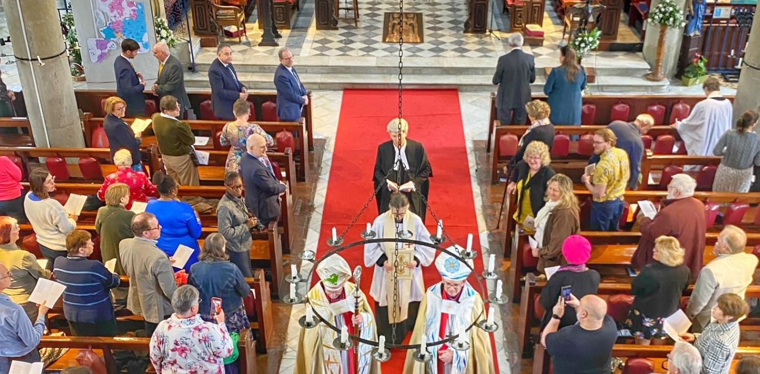 Procession at the end of the installation