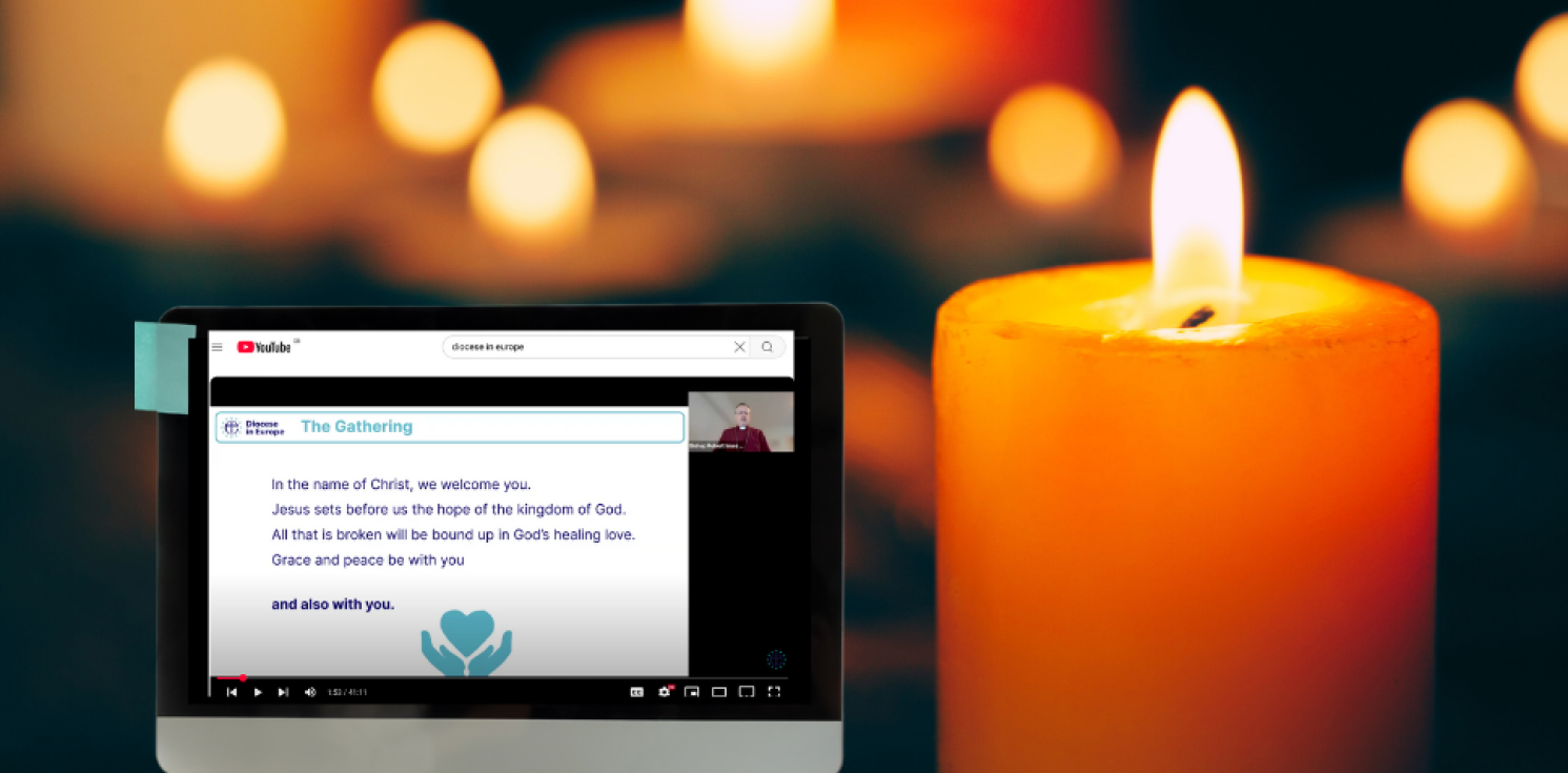 candle and iMac