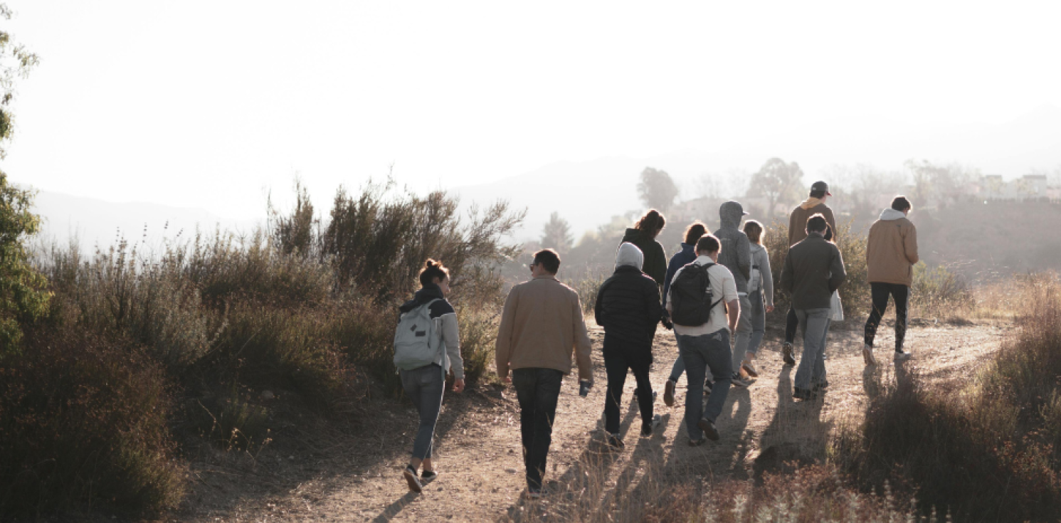 Group of people walking away