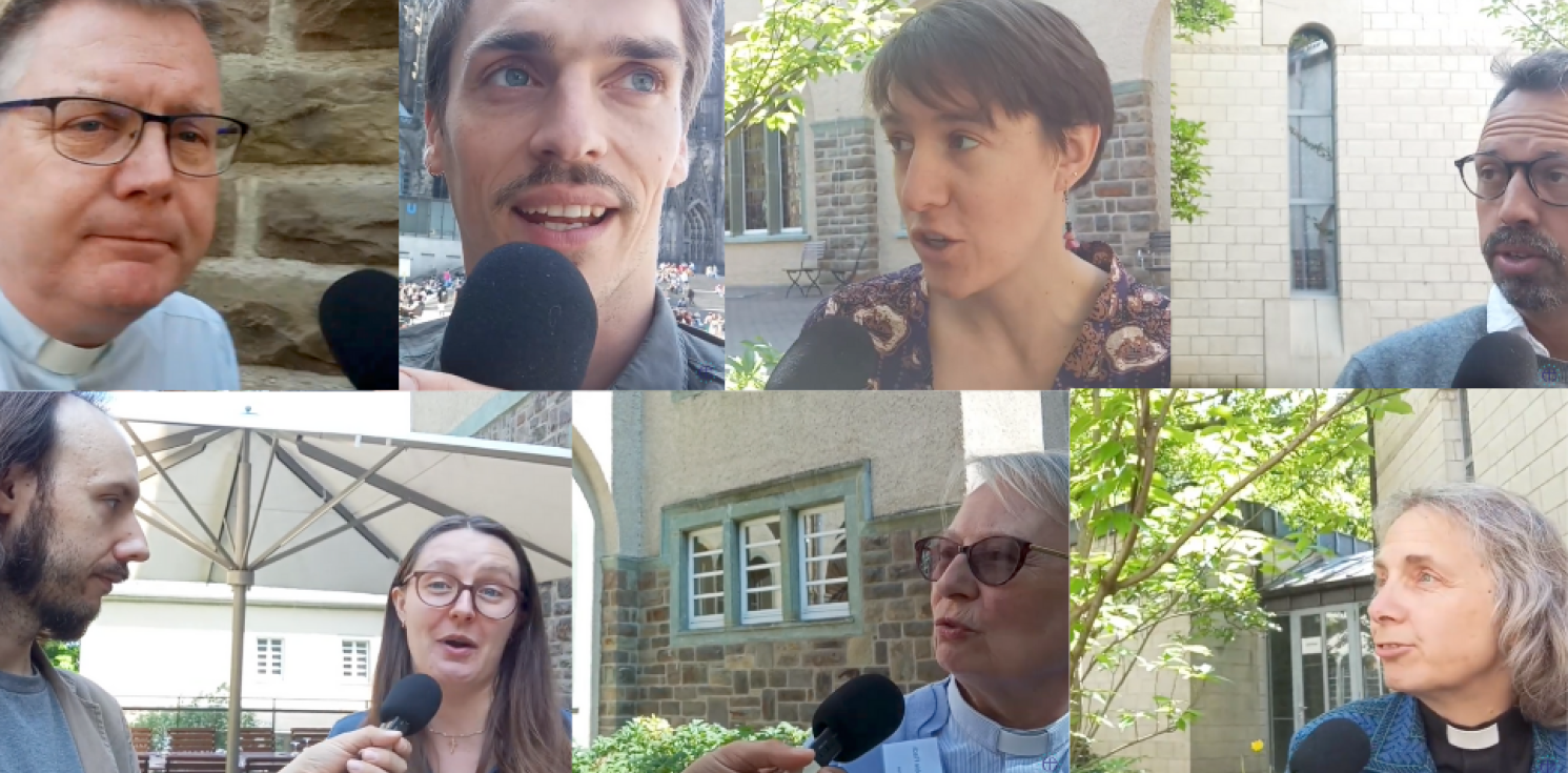 screenshots of videos of people being interviewed