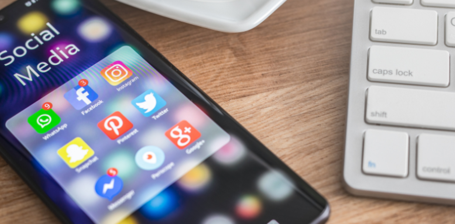 mobile phone with icons