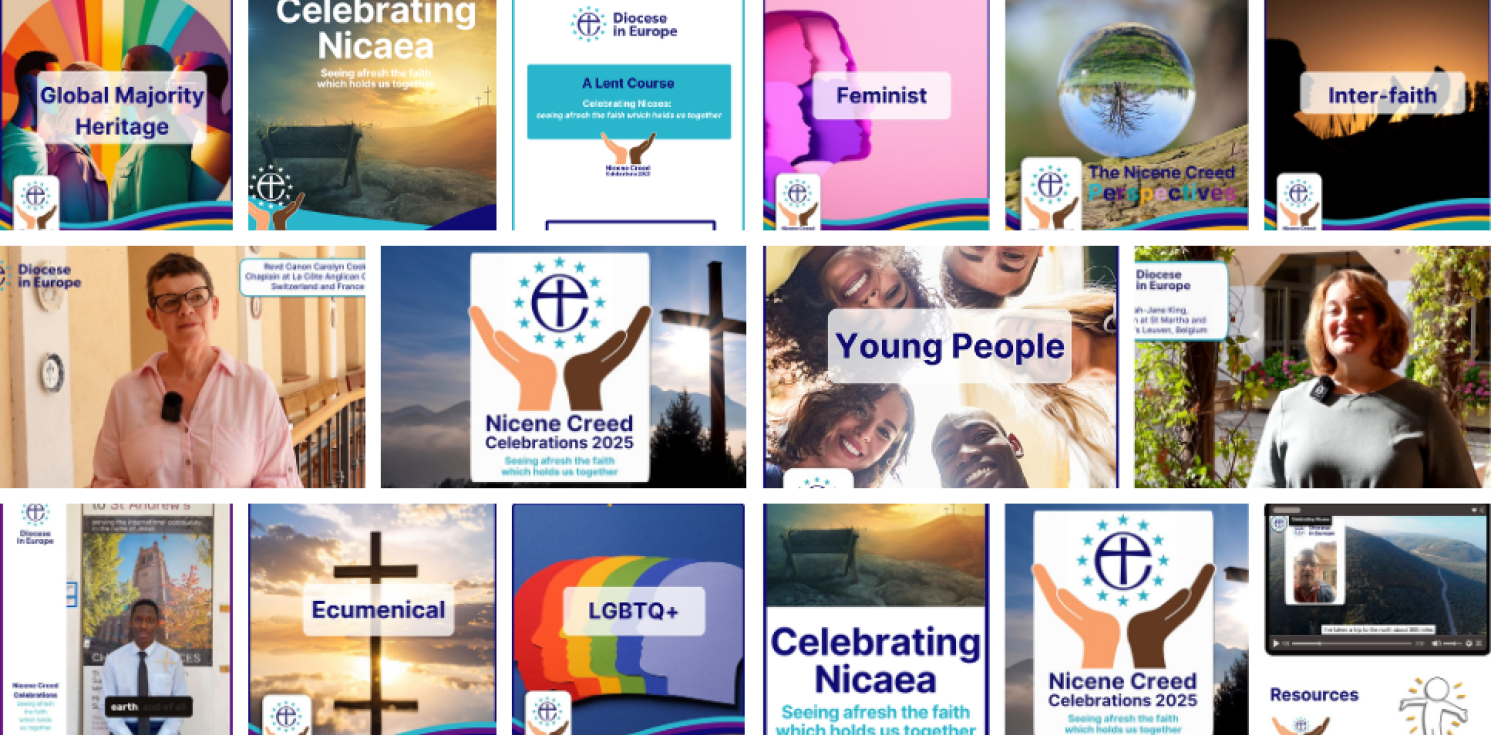 mosaic of images from nicene creed campaign