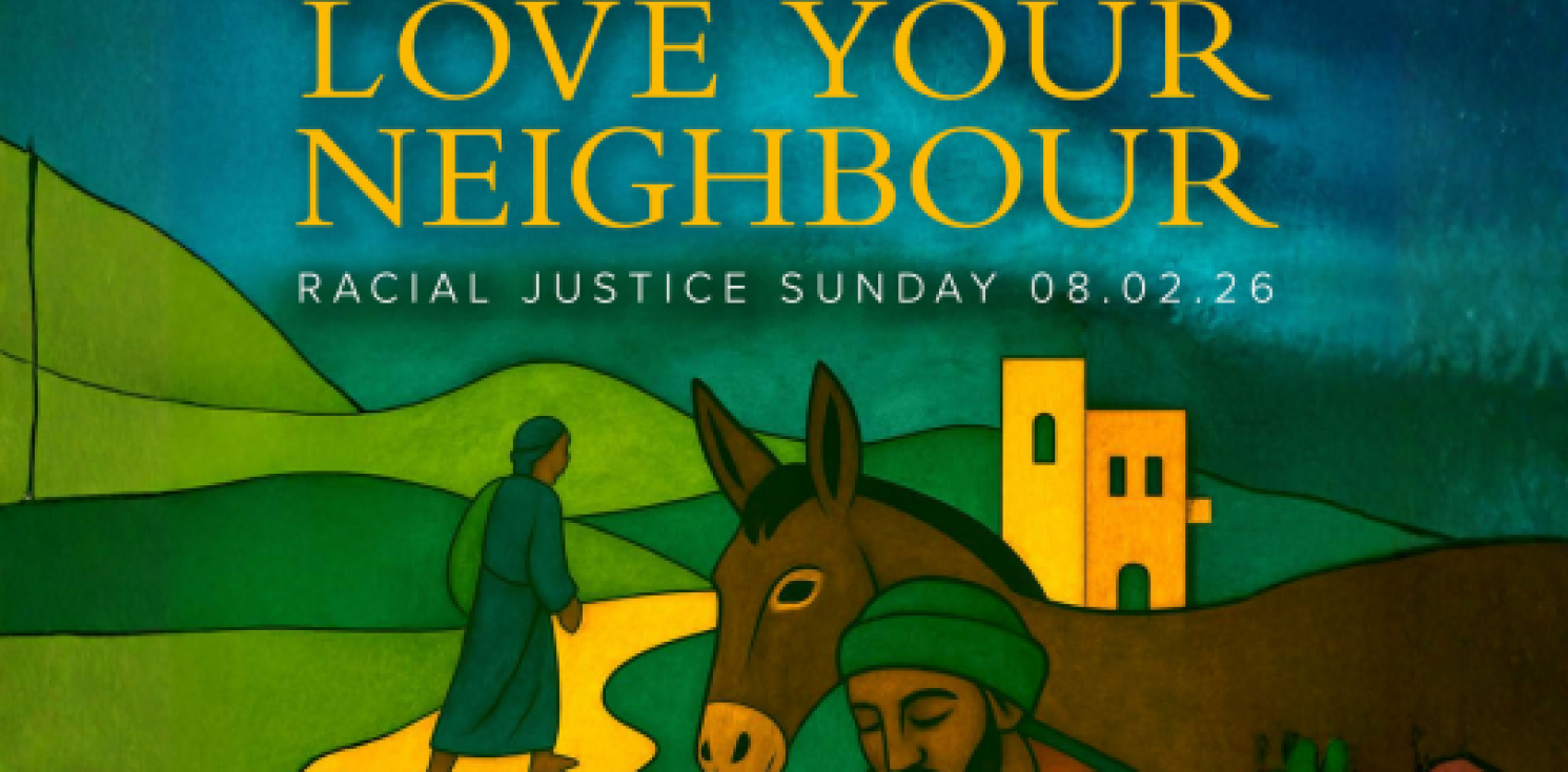 text over a graphic illustrating love they neighbour