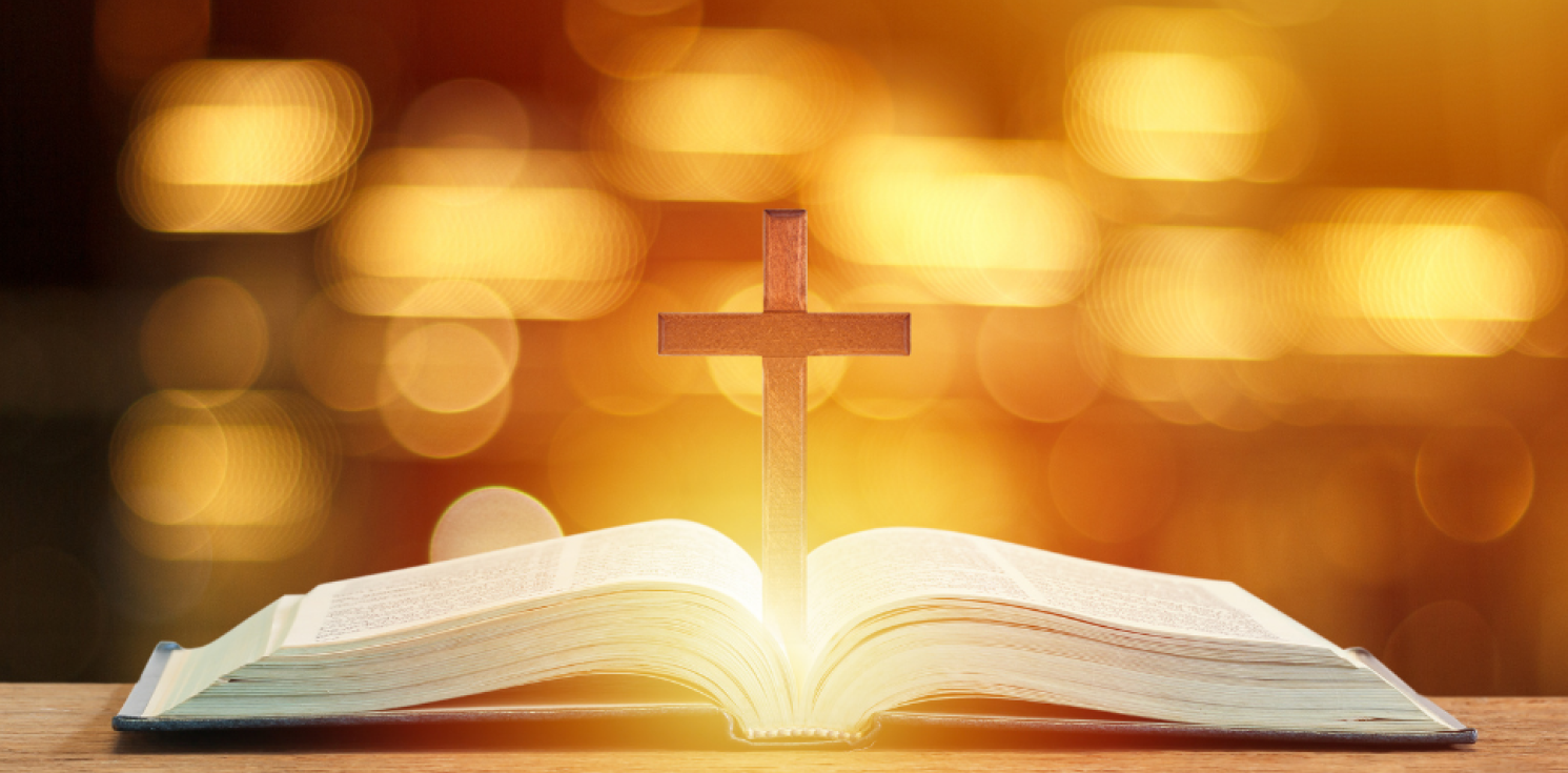 Cross and open bible