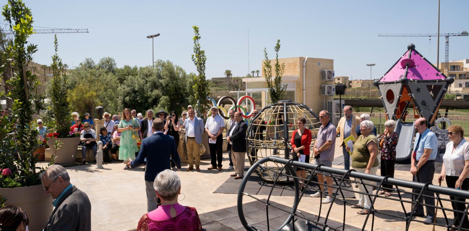 people standing outside at an event