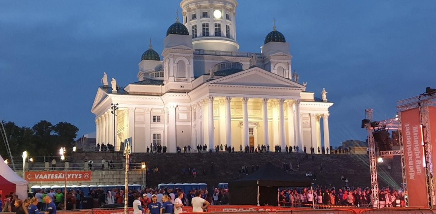 cathedral at night