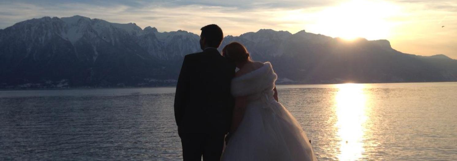 couple overlooking mountains