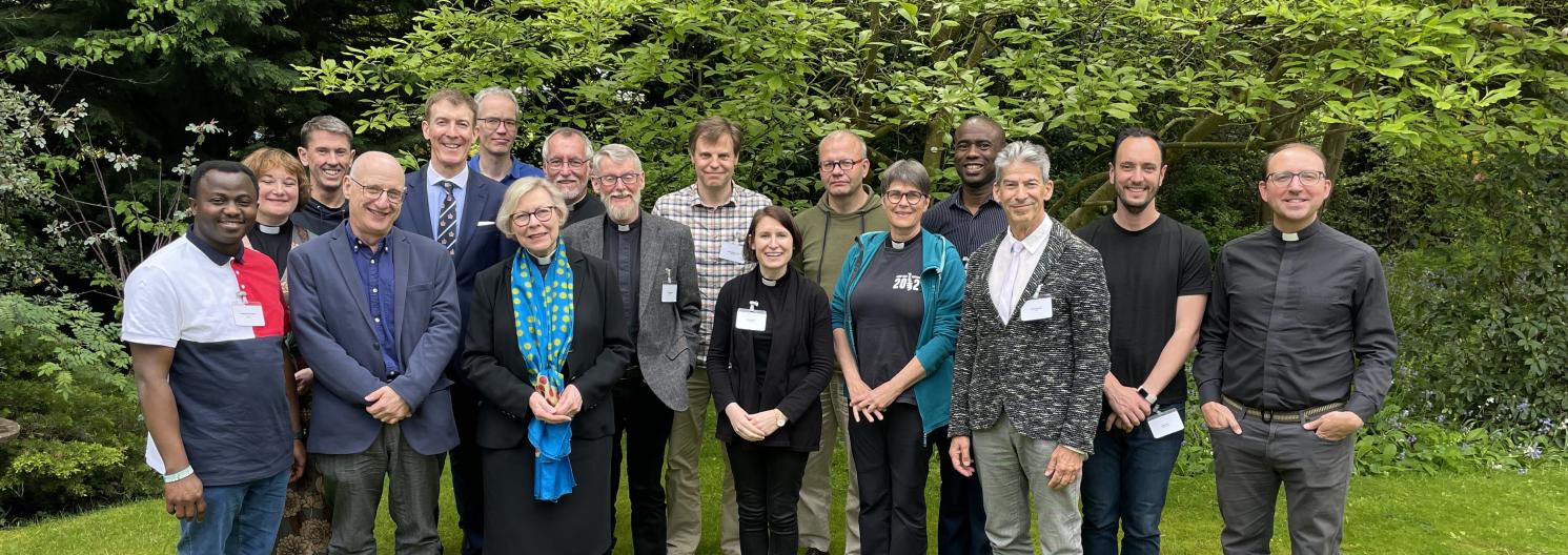 Group photo in a green garden