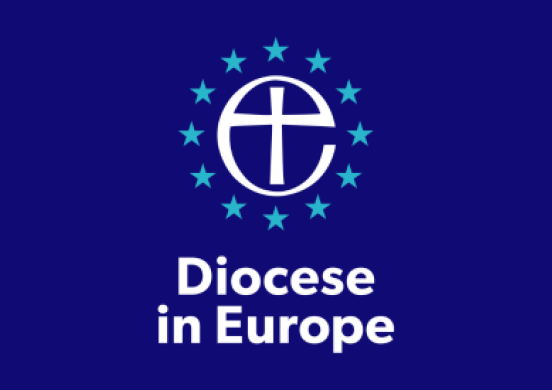 logo on blue