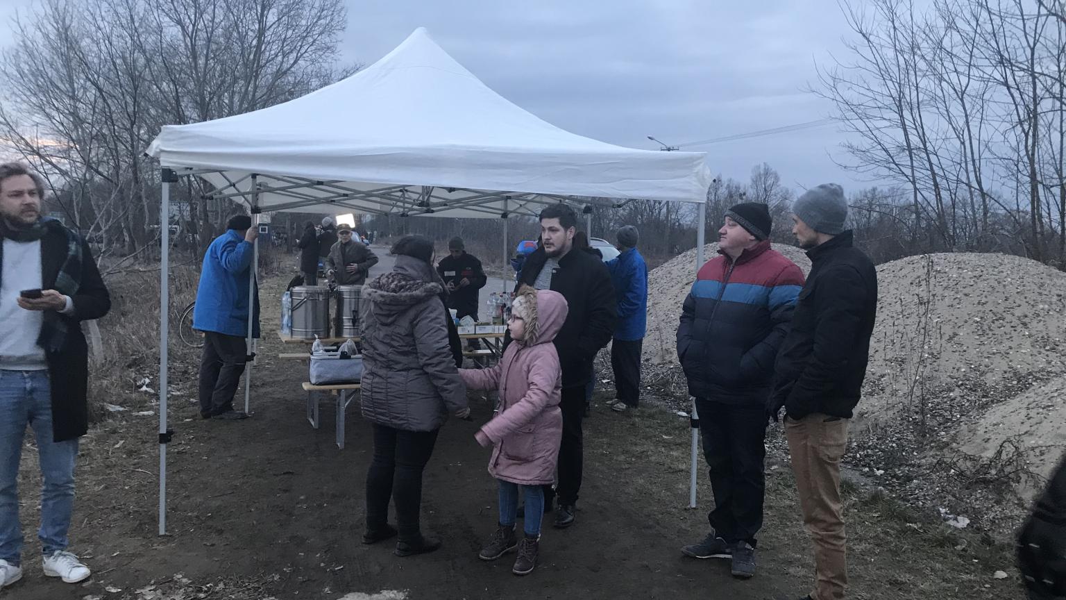 A soup kitchen for Refugees.