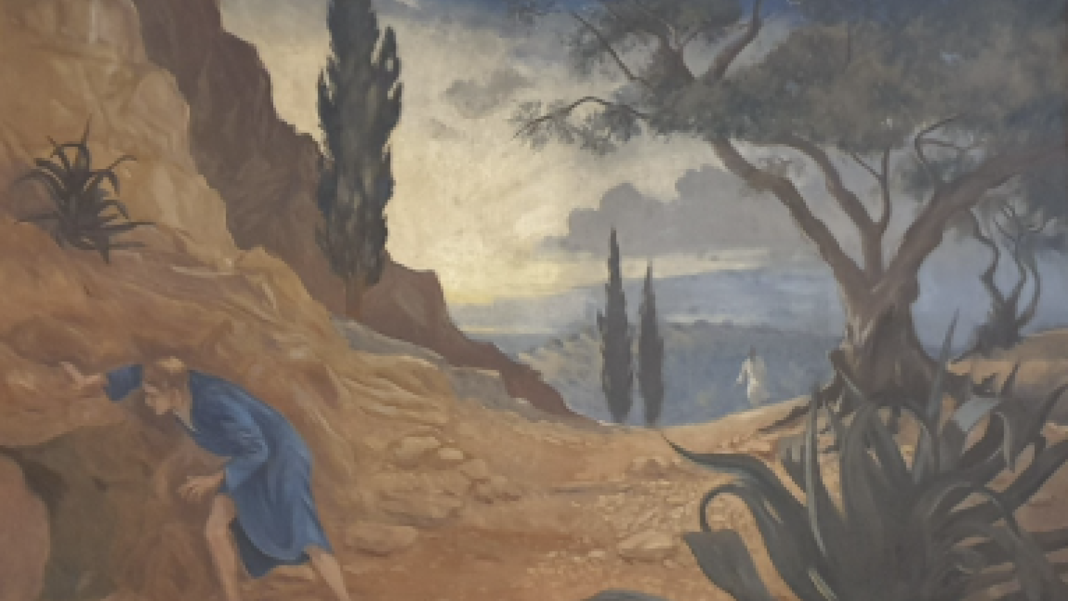 A painting of St John peering into Jesus' empty tomb.